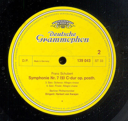 Franz Schubert - Berliner Philharmoniker • Herbert von Karajan : Symphonie Nr. 7 (9) (LP, RE)