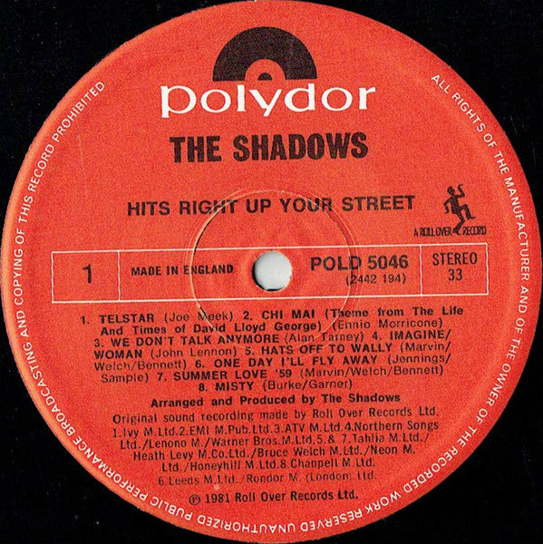 The Shadows : Hits Right Up Your Street (LP, Album)