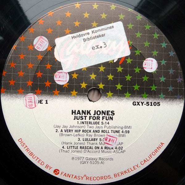 Hank Jones : Just For Fun (LP, Album, Ter)