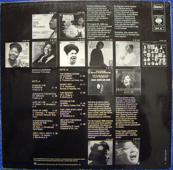 Mahalia Jackson : Welcome To Europe (LP, Comp)