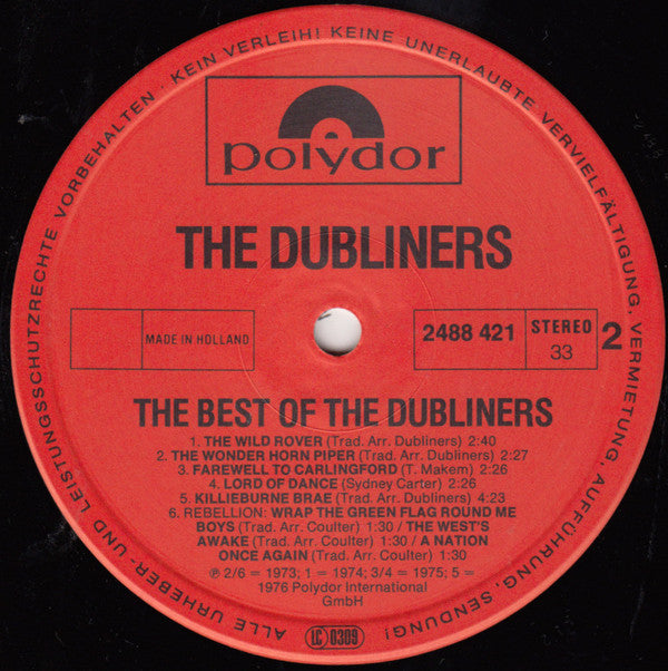 The Dubliners : The Best Of The Dubliners (LP, Comp)