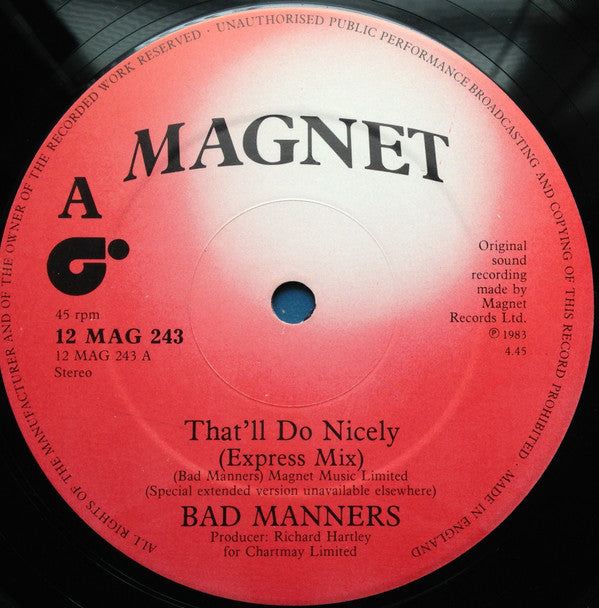 Bad Manners : That'll Do Nicely (12")