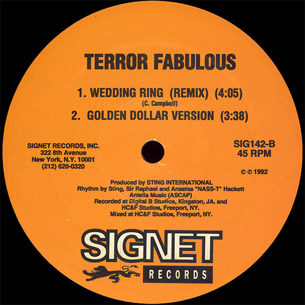 Daddy Sylva / Terror Fabulous : The Right Something / Wedding Ring (Remix) (12")