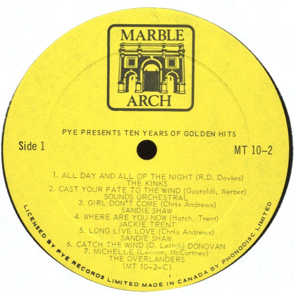 Various : Pye Records Presents Ten Years Of Golden Hits (2xLP, Comp, Gat)