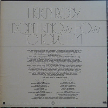 Helen Reddy : I Don't Know How To Love Him (LP, Album, Win)