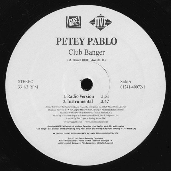 Petey Pablo : Club Banger (12")