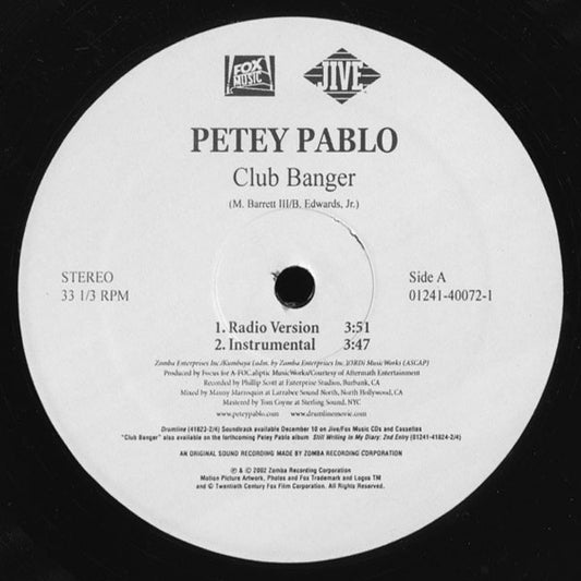 Petey Pablo : Club Banger (12")