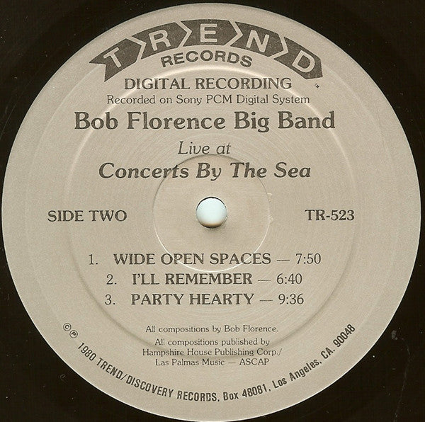 Bob Florence Big Band : Live At Concerts By The Sea (LP, Album, PCM)