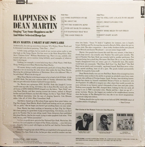 Dean Martin : Happiness Is Dean Martin (LP, Album, Mono)