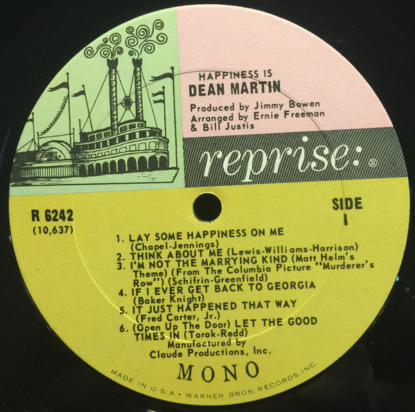 Dean Martin : Happiness Is Dean Martin (LP, Album, Mono)