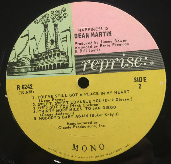 Dean Martin : Happiness Is Dean Martin (LP, Album, Mono)