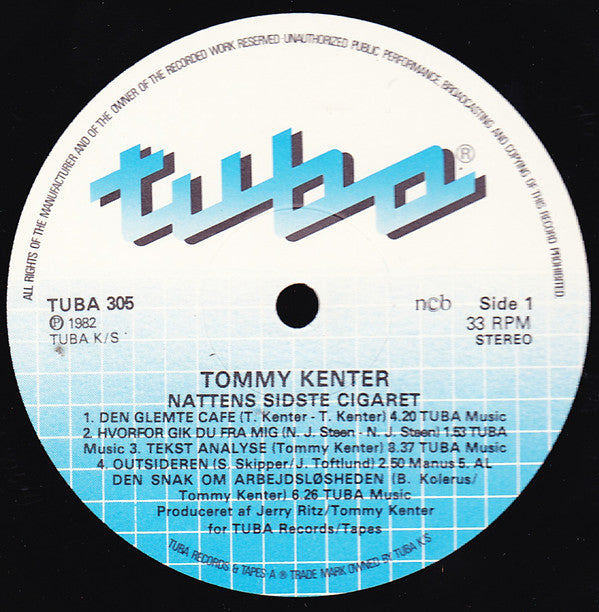 Tommy Kenter : Nattens Sidste Cigaret (LP)