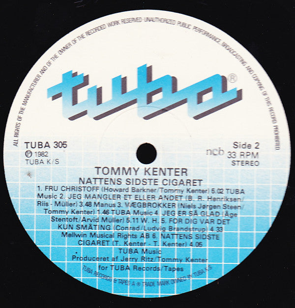 Tommy Kenter : Nattens Sidste Cigaret (LP)