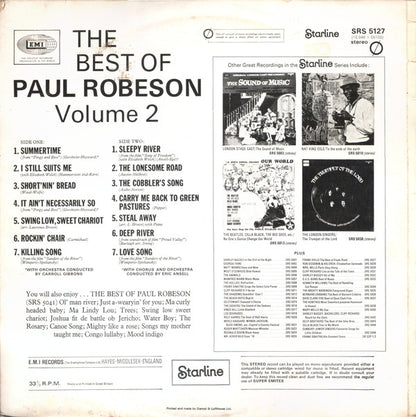 Paul Robeson : The Best Of Paul Robeson Volume 2 (LP, Comp)