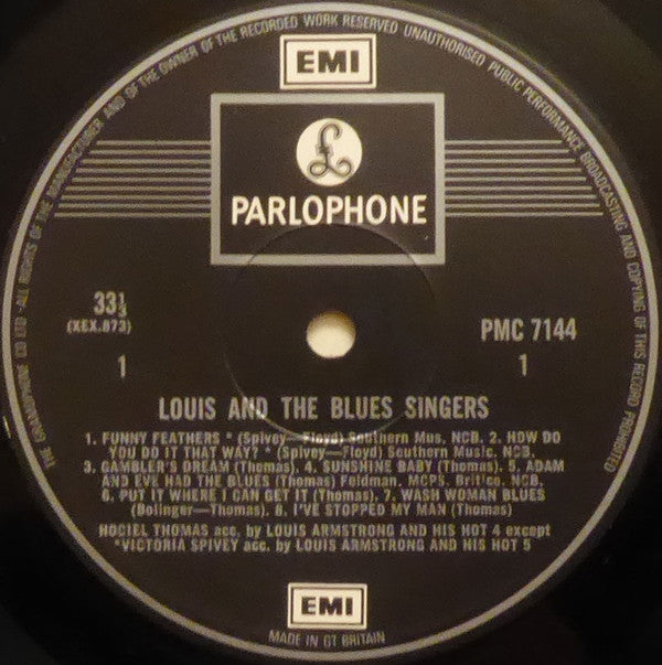 Louis Armstrong / Victoria Spivey / Hociel Thomas / Lillie Delk Christian : Louis & The Blues Singers 1925-1929 (LP, Comp)