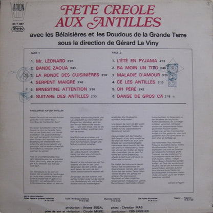 Les Bélaisières et Les Doudous Sous La Direction De Gérard La Viny : Fete Creole Aux Antilles (LP, Album)