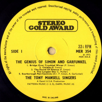 The Tony Mansell Singers : Bridge Over  - The Genius Of Simon And Garfunkel (LP, Album)