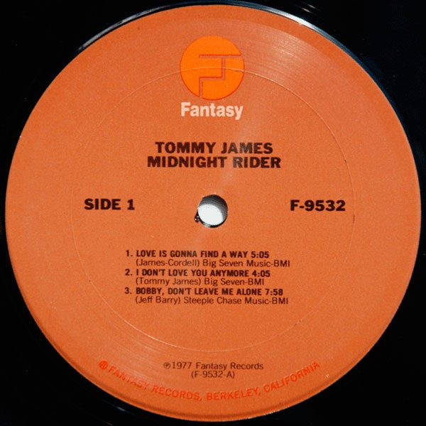 Tommy James : Midnight Rider (LP, Album, Pit)