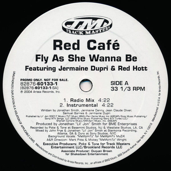 Red Cafe Featuring Jermaine Dupri & Red Hott : Fly As She Wanna Be (12", Promo)