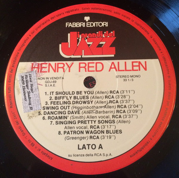 Henry "Red" Allen : Henry Red Allen (LP, Comp, Mono)