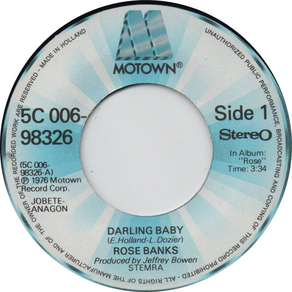 Rose Banks : Darling Baby (7", Single)