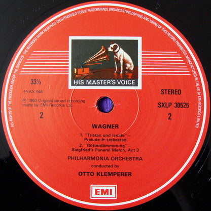 Otto Klemperer Conducts Richard Wagner, Philharmonia Orchestra : Wagner: Orchestral Excerpts From Lohengrin · Die Meistersinger · Tristan Und Isolde · Götterdämmerung (LP)