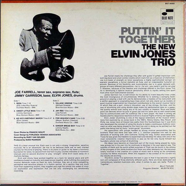 The New Elvin Jones Trio : Puttin' It Together (LP, Album)