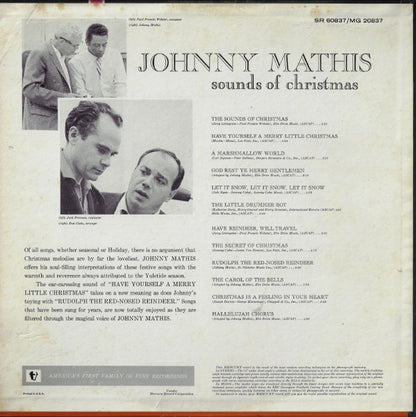 Johnny Mathis : Sounds Of Christmas (LP, Album)