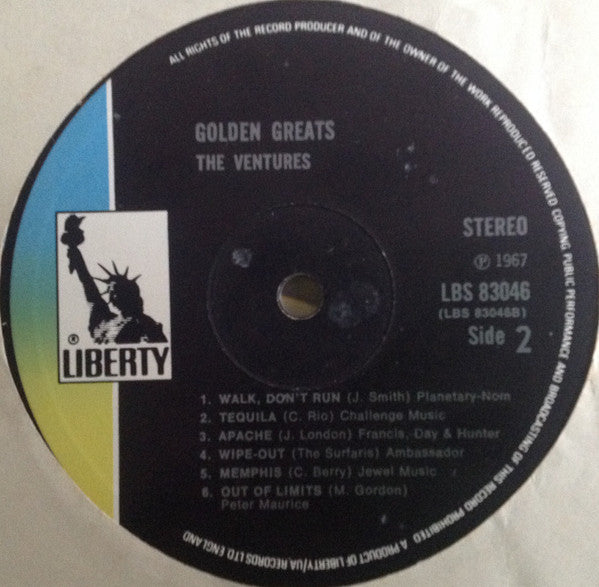 The Ventures : Golden Greats By The Ventures (LP, Comp, RP)