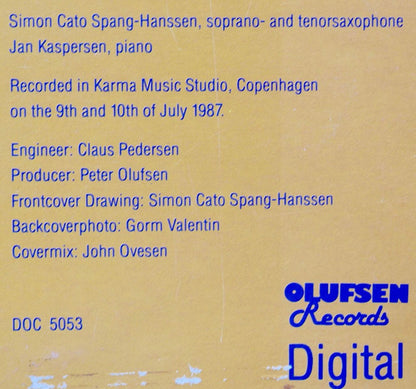 Simon Cato Spang-Hanssen & Jan Kaspersen Duo : Ten By Two (LP, Album, Dig)