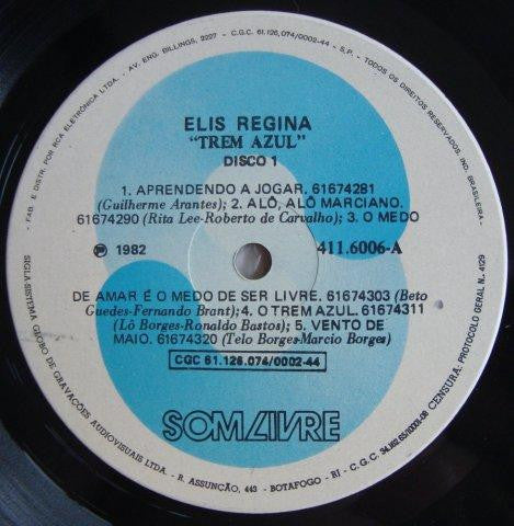 Elis Regina : Trem Azul (2xLP, Album, Gat)