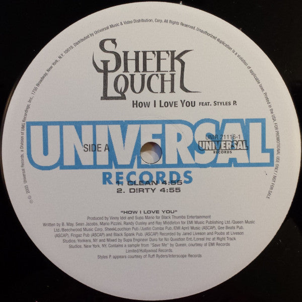 Sheek Louch : How I Love You / Ten-Hut (12", Single, Promo)