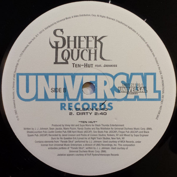 Sheek Louch : How I Love You / Ten-Hut (12", Single, Promo)