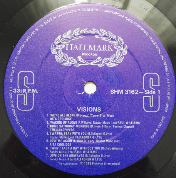 Various : Visions - 15 Hit Love Songs (LP, Comp)