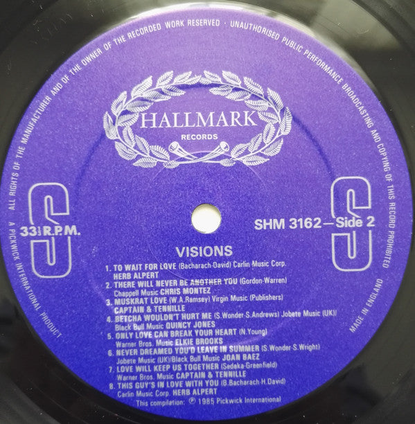 Various : Visions - 15 Hit Love Songs (LP, Comp)