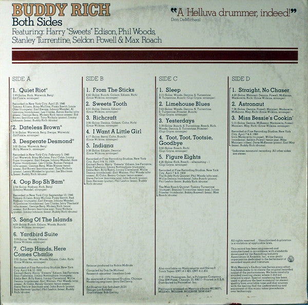 Buddy Rich : Both Sides (2xLP, Comp, RM)