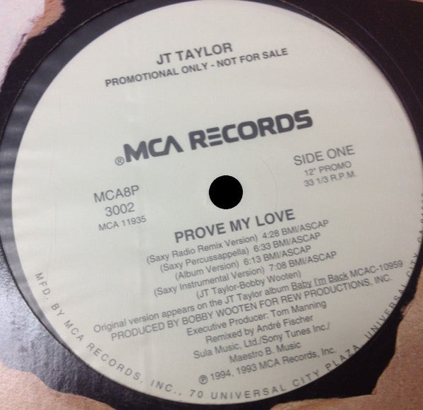 J.T. Taylor : Prove My Love (12", Promo)