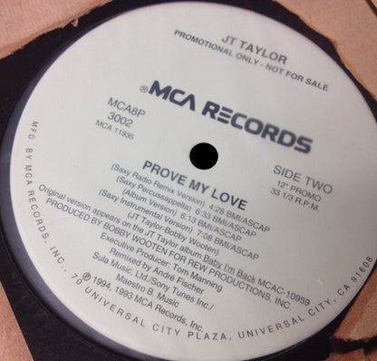 J.T. Taylor : Prove My Love (12", Promo)