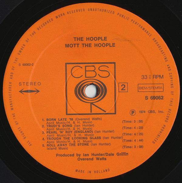 Mott The Hoople : The Hoople (LP, Album)