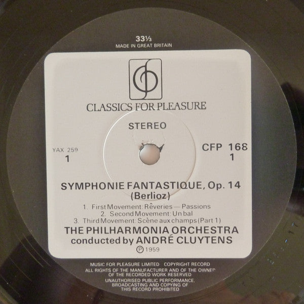 Hector Berlioz, Philharmonia Orchestra Conducted By André Cluytens : Symphonie Fantastique (LP, RE)