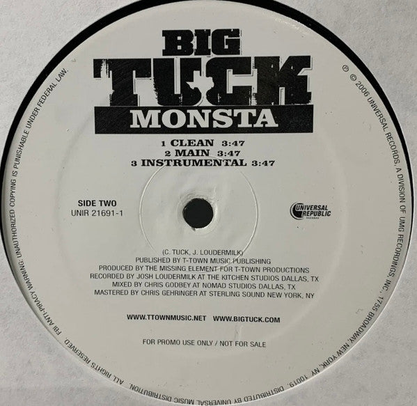 Big Tuck : I Know U Want That (12", Promo)