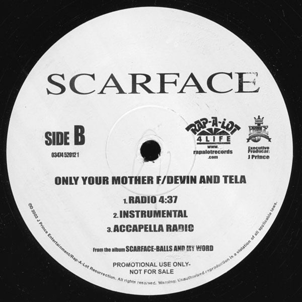 Scarface (3) : Spend The Night / Only Your Mother (12", Single, Promo)