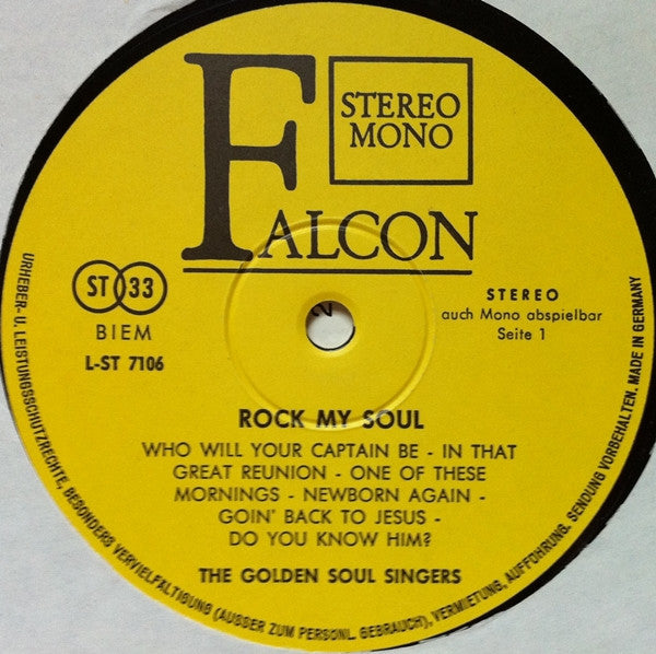 The Golden Soul Singers : Rock My Soul (LP, Album, Mono)