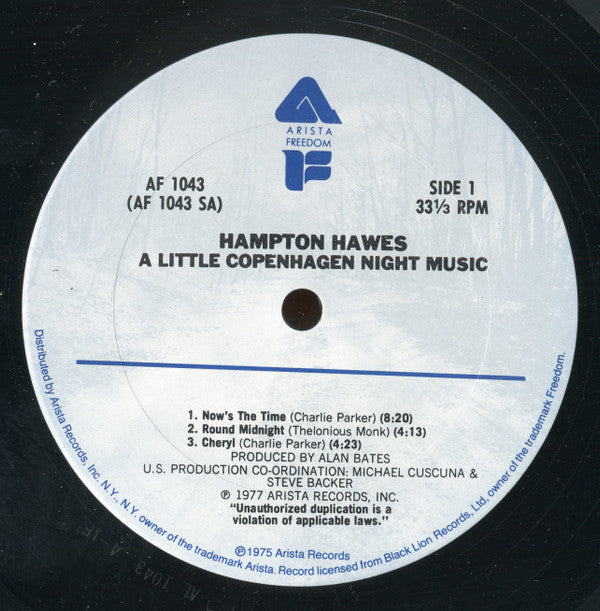 Hampton Hawes : A Little Copenhagen Night Music (LP, Album)