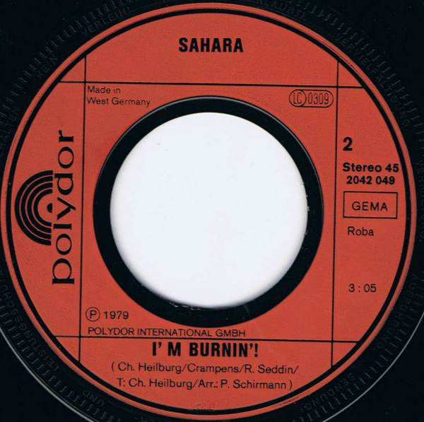 Sahara (14) : Learn Not To Burn (7", Single)