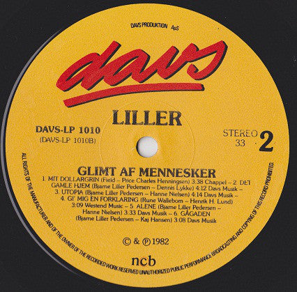 Bjarne "Liller" Pedersen : Glimt Af Mennesker (LP, Album)