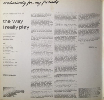 Oscar Peterson : The Way I Really Play (LP, Album, RE, Gat)