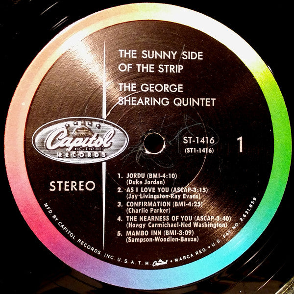 The George Shearing Quintet : On The Sunny Side Of The Strip (LP)