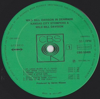 Wild Bill Davison With Kansas City Stompers : Wild Bill Davison In Copenhagen (LP)