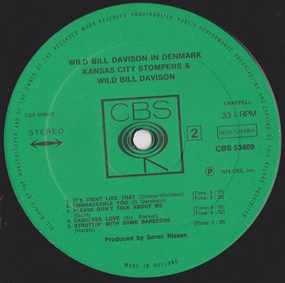 Wild Bill Davison With Kansas City Stompers : Wild Bill Davison In Copenhagen (LP)